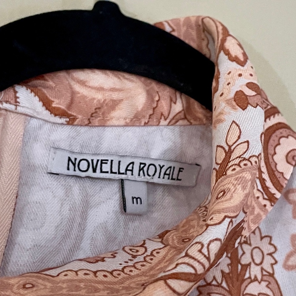Novella Royale | Hermosa Mini Dress in Peach Paisley, Sz M ♥ Like new! - Picture 7 of 9